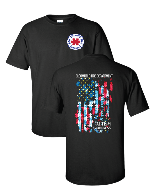 100% Cotton T-Shirt Black - Autism Awareness