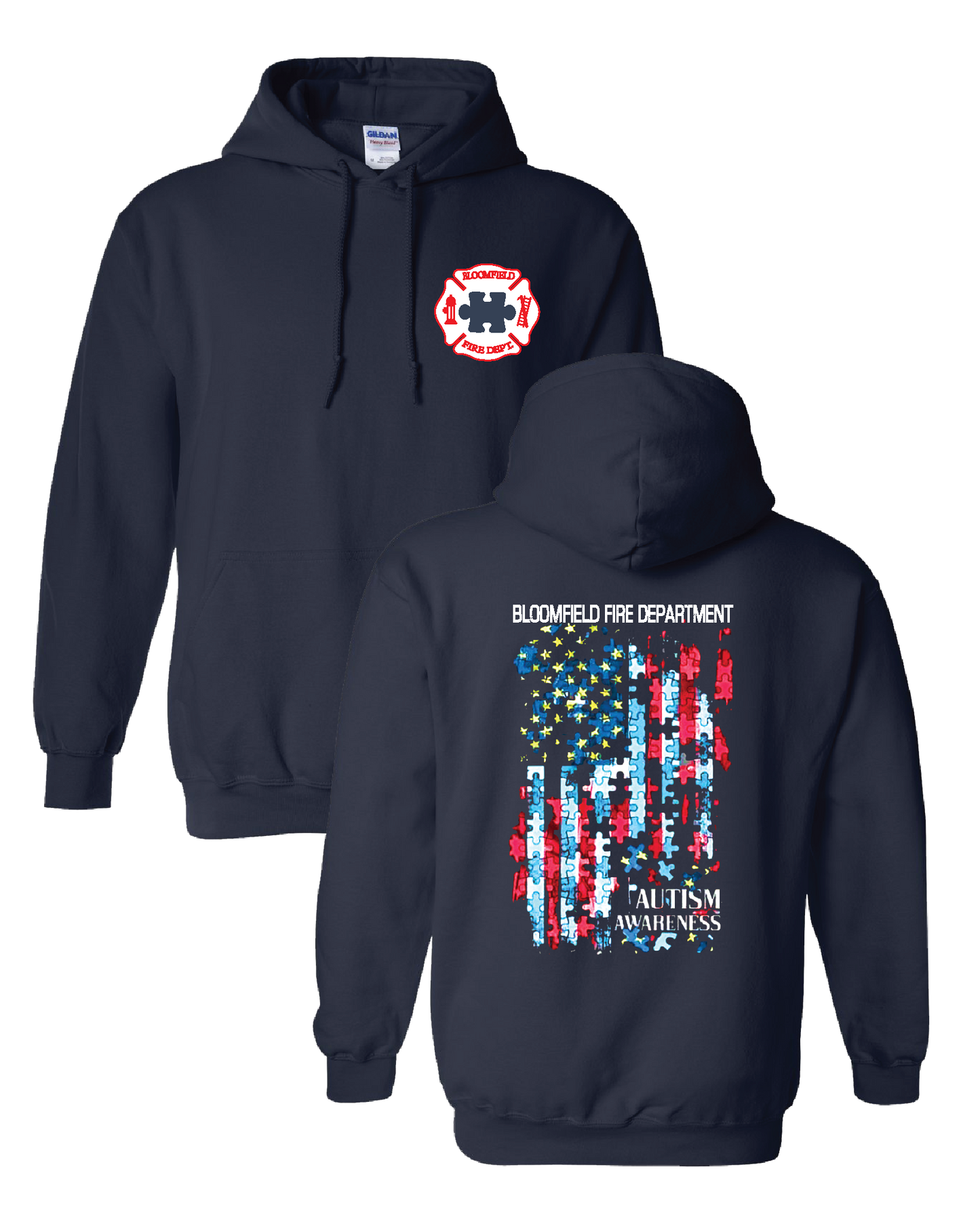 Pullover Hoodie Navy- Autism Awareness